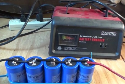 Charging Ultra Capacitors Using Car Battery Charger