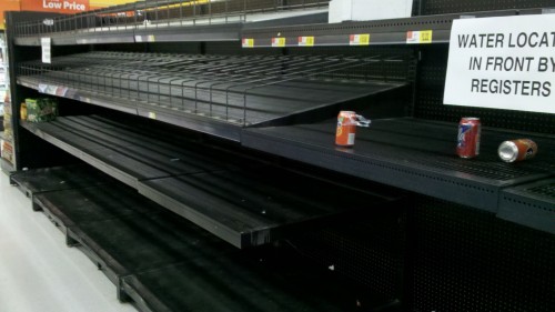Local store water supplies sold out before hurricane hits