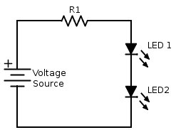A Series LED Resistor Circuit Multiple LEDs with limiting Resistor