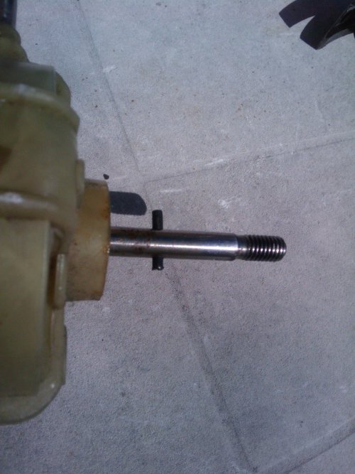 Retaining pin on the fan armature shaft.