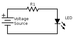 A Single LED Resistor Circuit Single LED with limiting Resistor