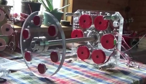Assembling pulse motor generator rotor and stator halves