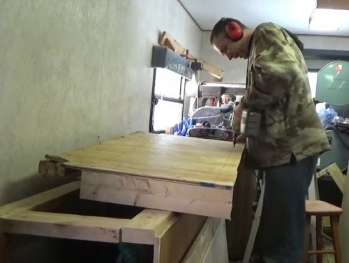 Recycled Work Benches For Wood Shop