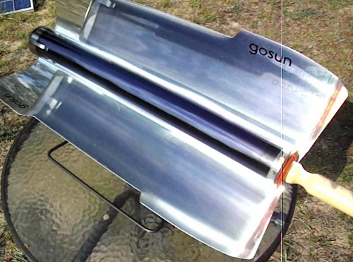 Using our GoSun solar cooker to prepare hot meals