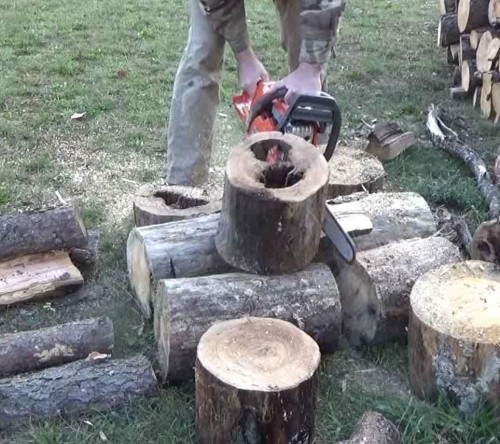 Homemade log chainsaw sawbuck