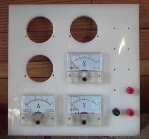 Making panel meter in my off grid work shop