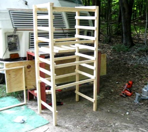 Finished frame of the solar food dehydrator Solar food dryer frame finished