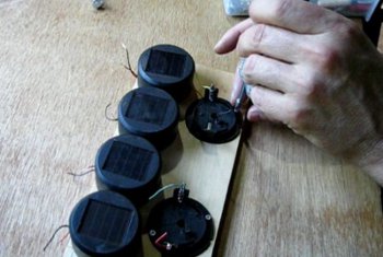 Mount the solar battery charger sockets